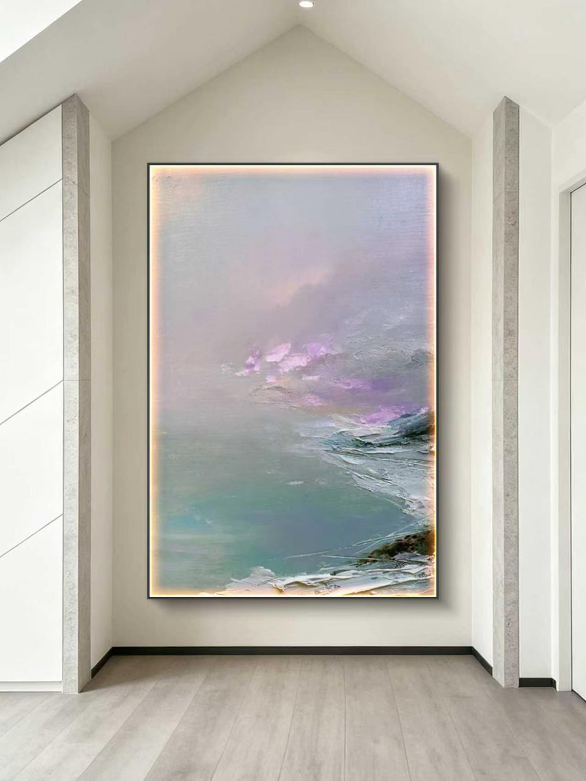 Lavender Tide Abstract Oil Painting