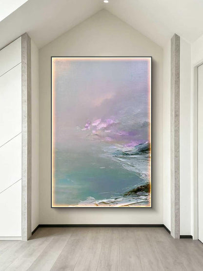 Lavender Tide Abstract Oil Painting