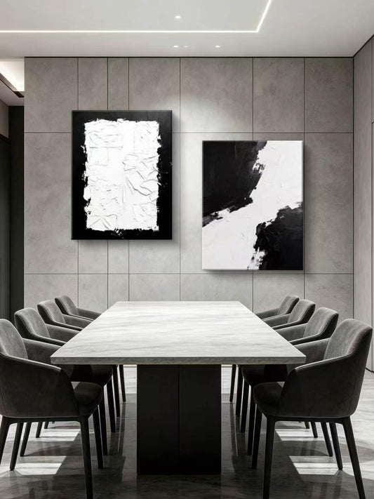Whiten Path Abstract Oil Painting