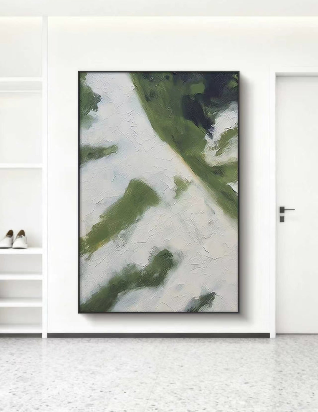 Mint Whipped Abstract Oil Painting