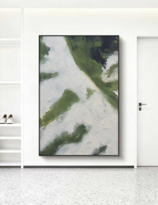 Mint Whipped Abstract Oil Painting