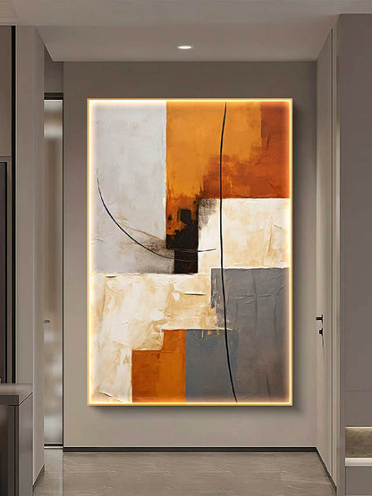 Earthy Geometry Abstract Oil Painting