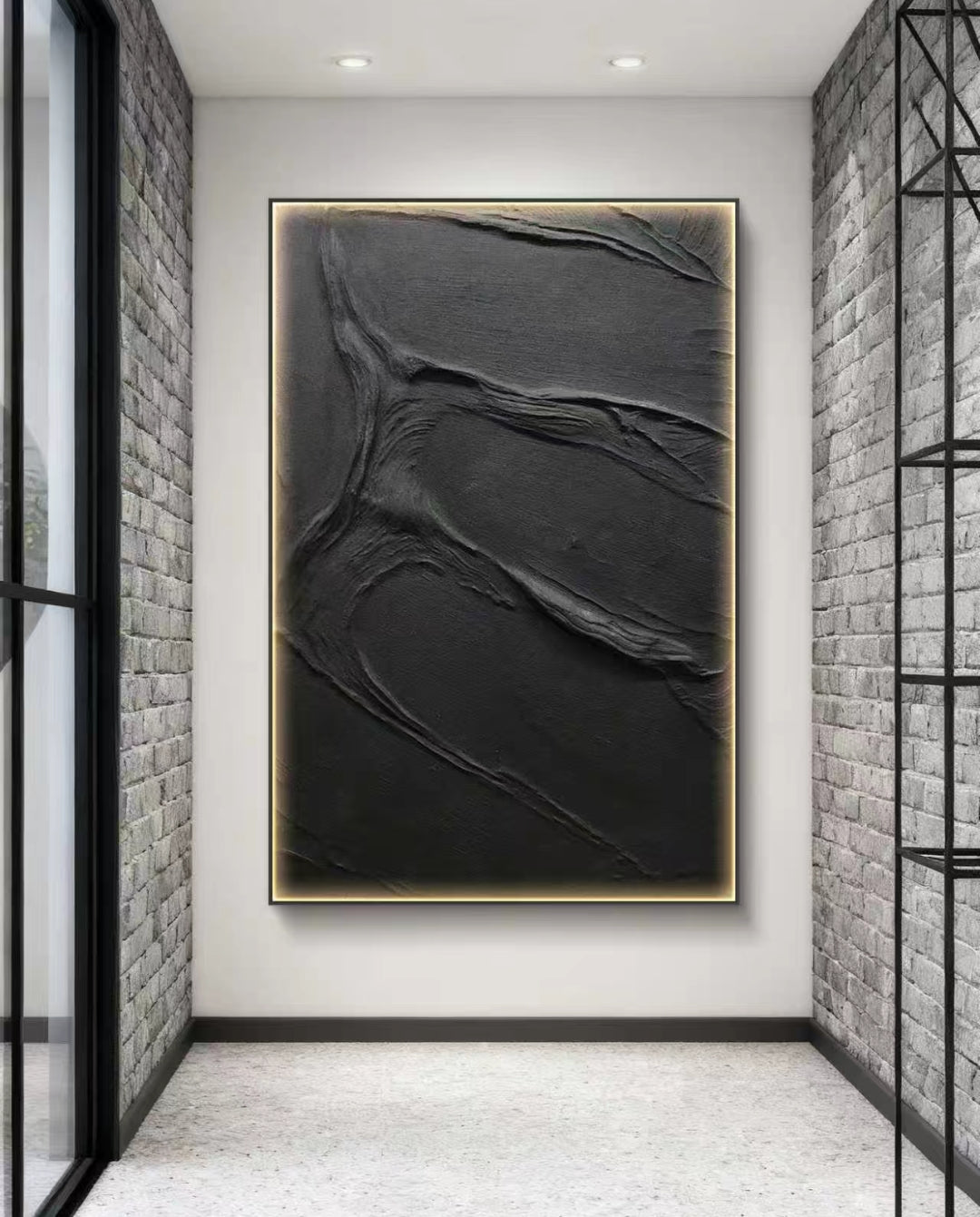 Black Tide Abstract Oil Painting