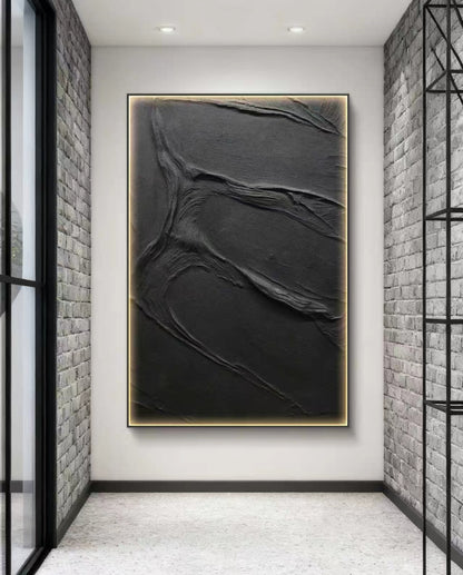 Black Tide Abstract Oil Painting