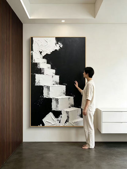 WhiteSteps Abstract Oil Painting