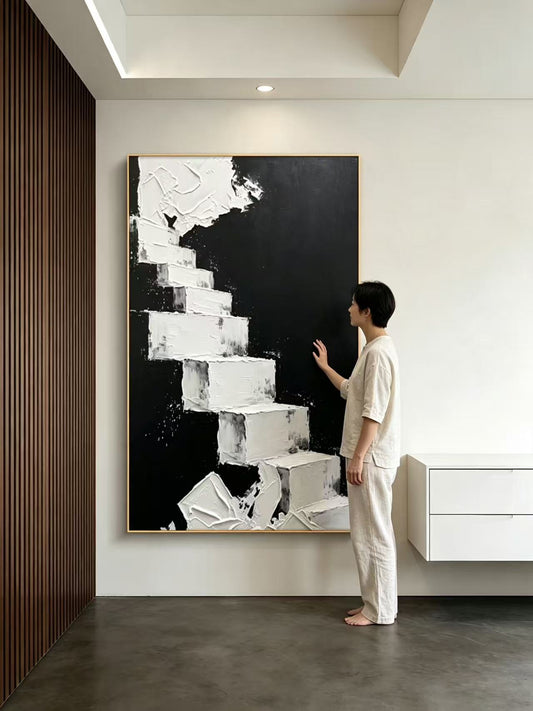 WhiteSteps Abstract Oil Painting