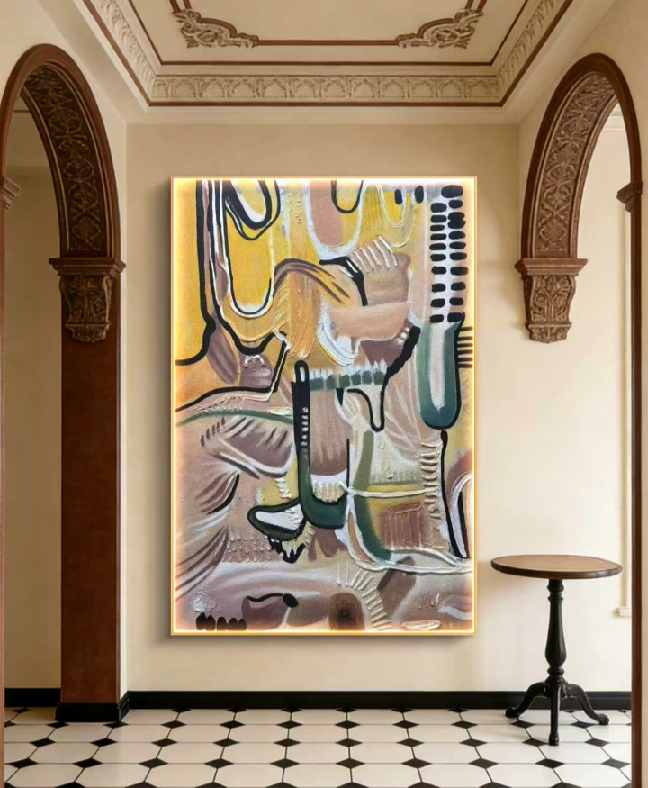 Wild Safari Abstract Oil Painting