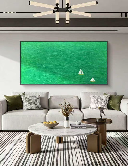 Green Horizon Oil Painting