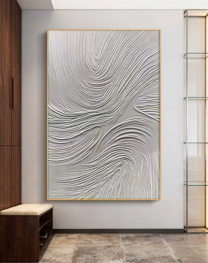 White Zen Abstract Oil Painting