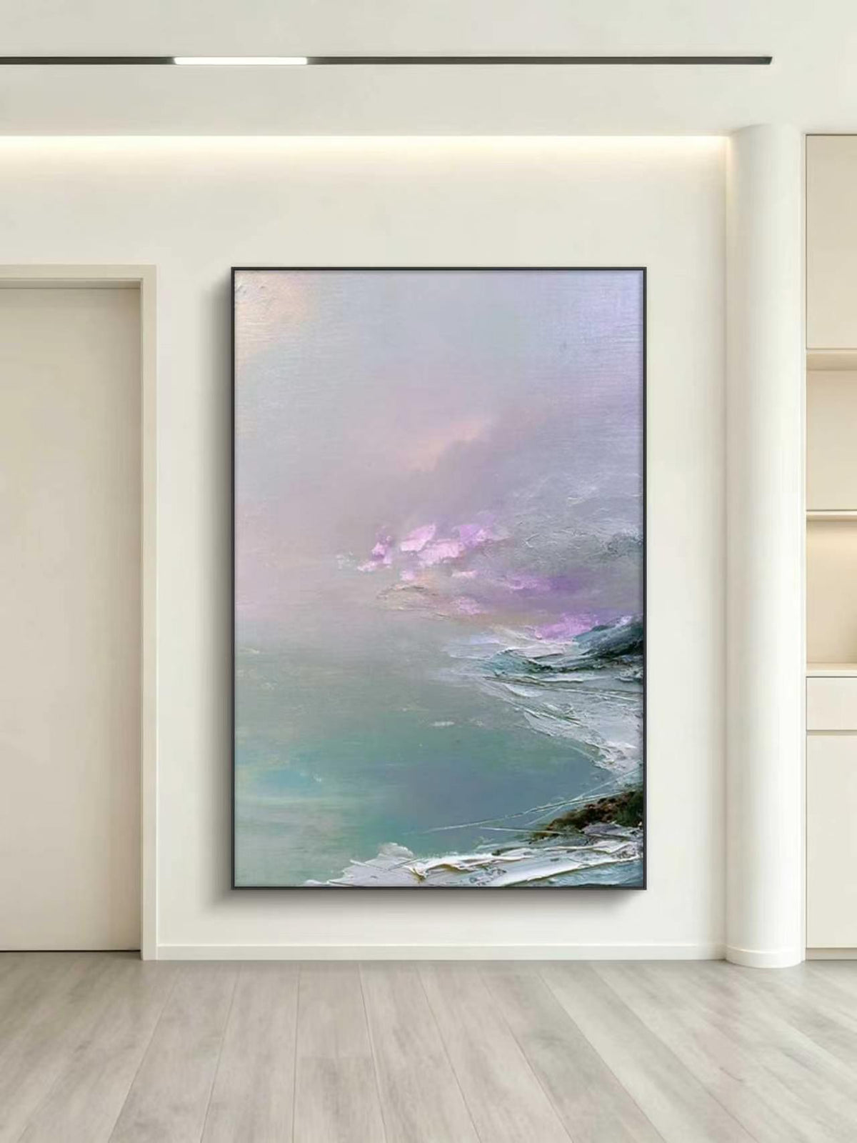 Lavender Tide Abstract Oil Painting