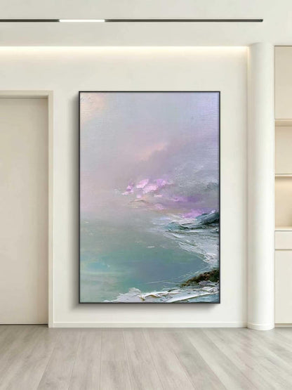 Lavender Tide Abstract Oil Painting
