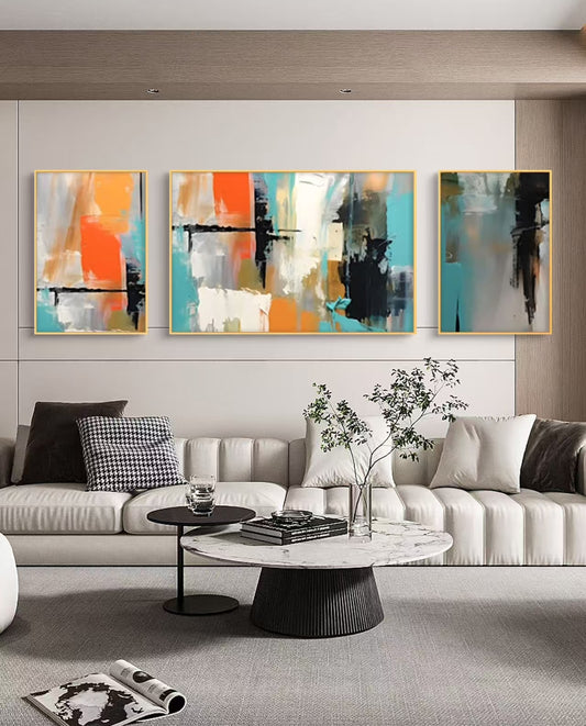 Coral Horizon Abstract Oil Painting