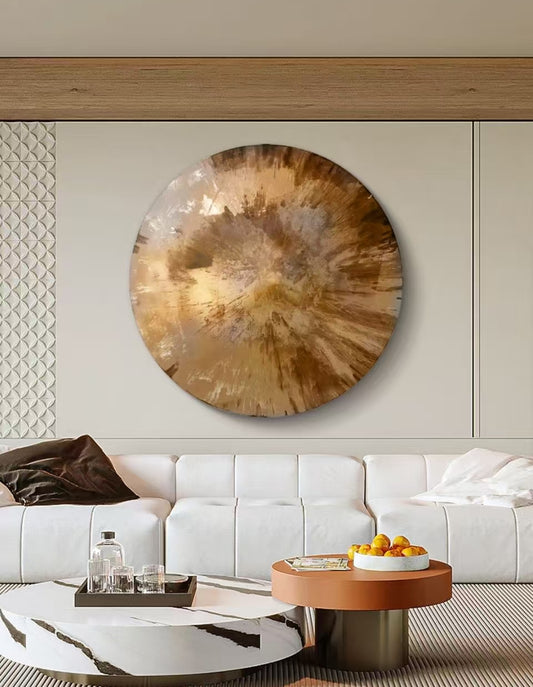 Ethereal Orbits Round Oil Painting