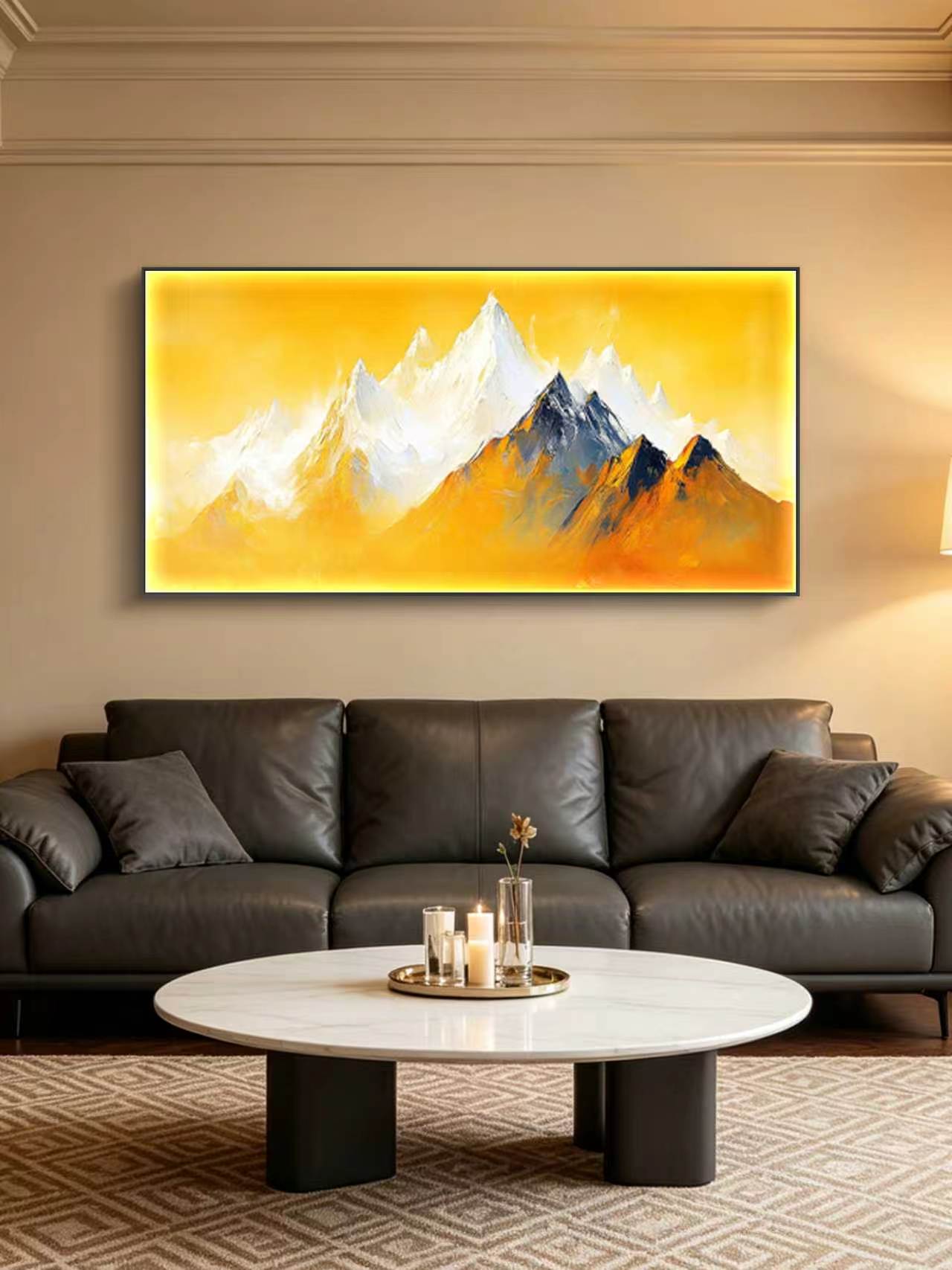 Sun Snow Peak Oil Painting