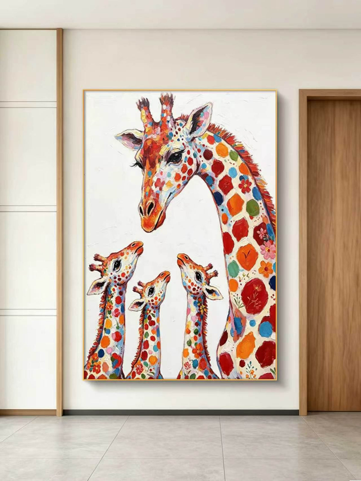Giraffe Harmony Oil Painting