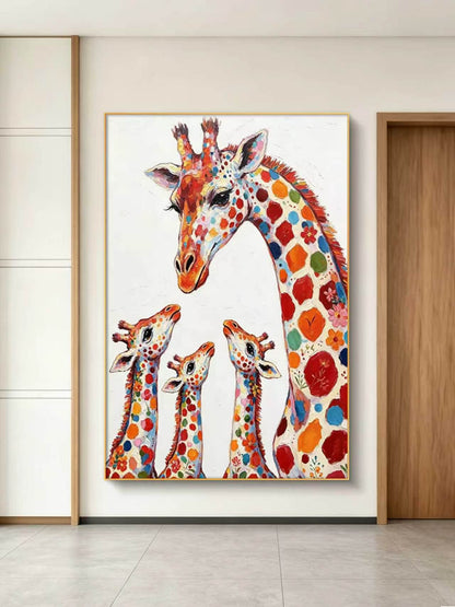 Giraffe Harmony Oil Painting