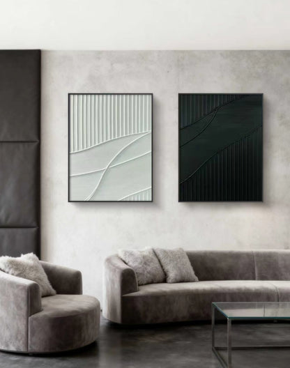 Greenwhite Abstract Oil Painting