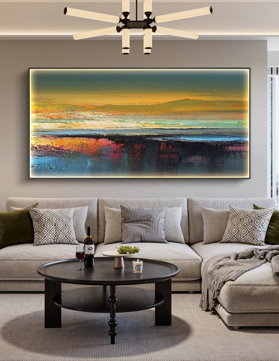 Onlookers Art | Oil Painting | Evening Ripple Abstract Oil Painting