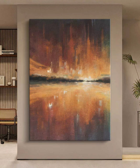 Embers of the Horizon Abstract Oil Painting
