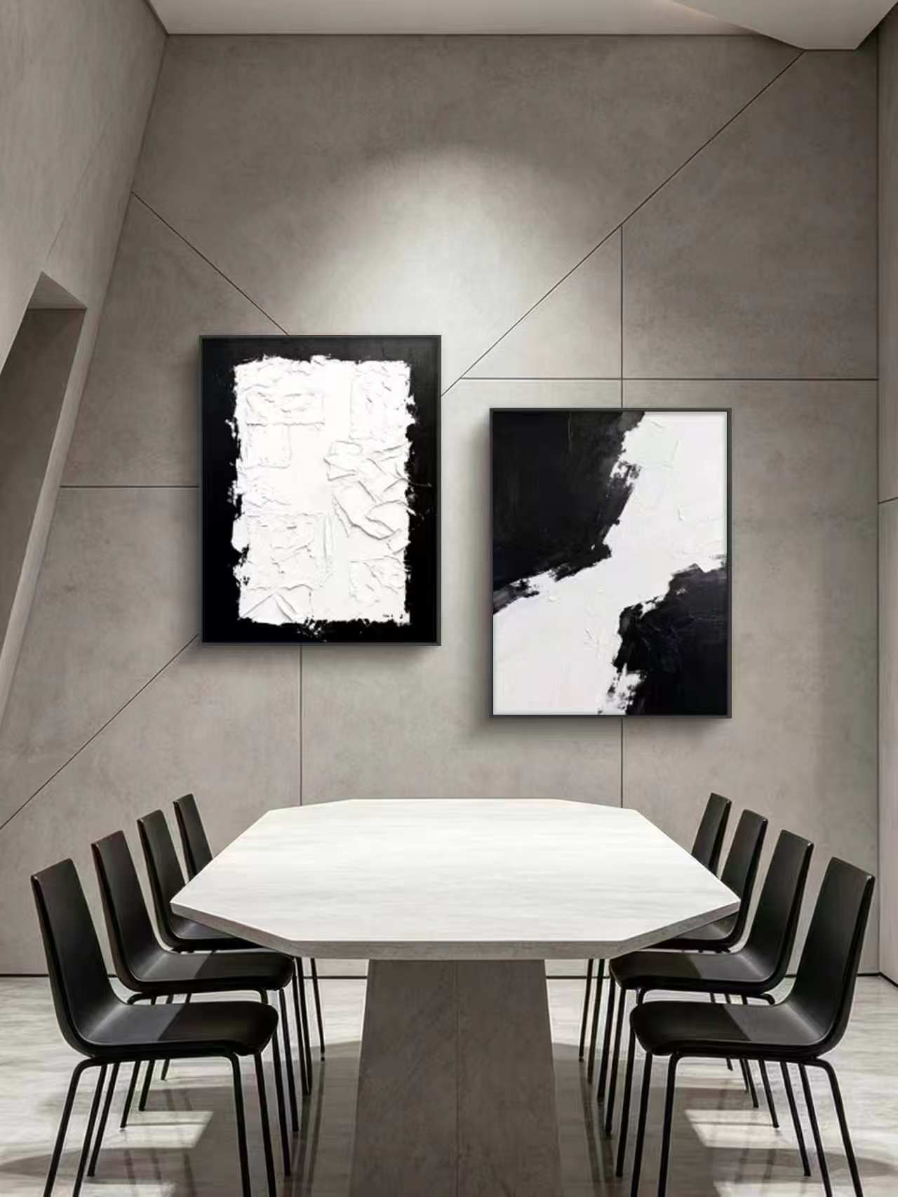 Whiten Path Abstract Oil Painting