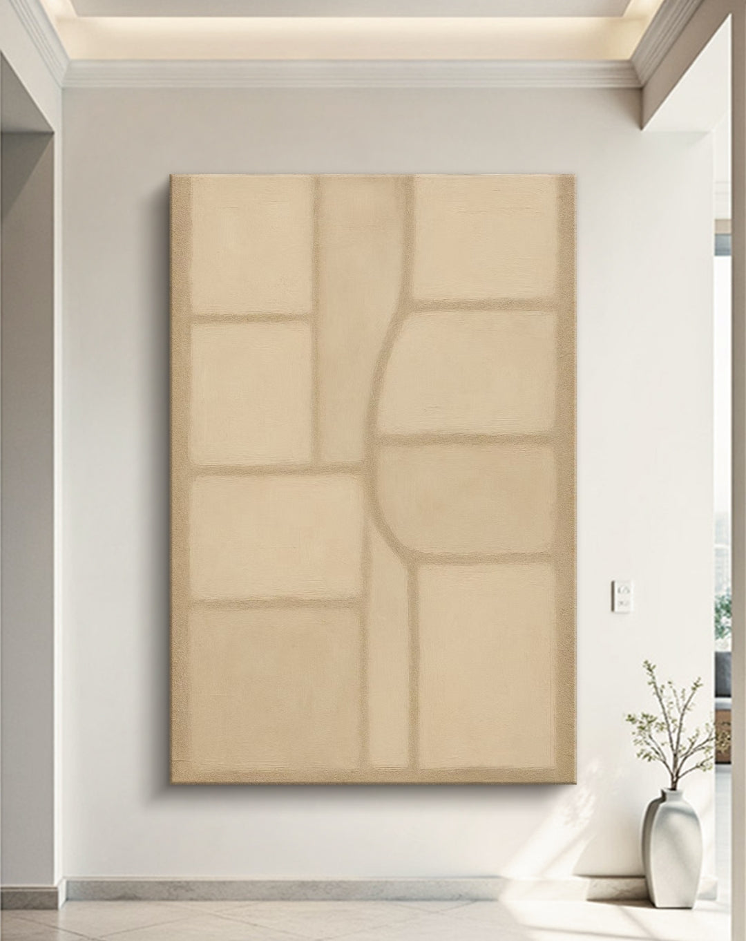 Onlookers Art | Oil Painting | Neutral Flow Abstract Oil Painting