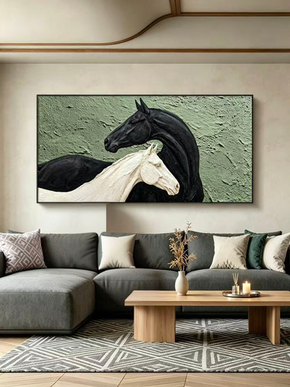 Black-White Neigh Oil Painting