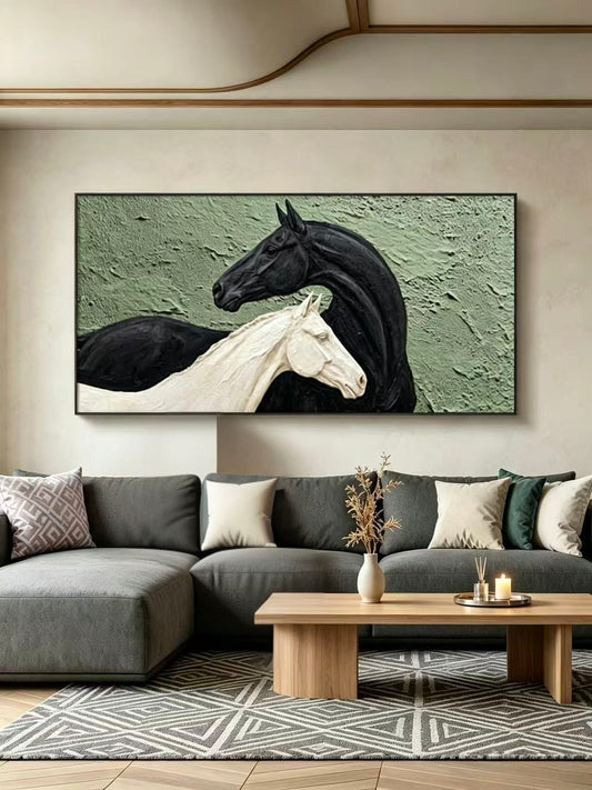 Black-White Neigh Oil Painting