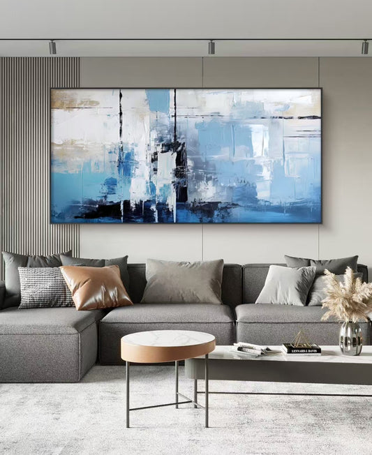 Bluey Abstract Oil Painting