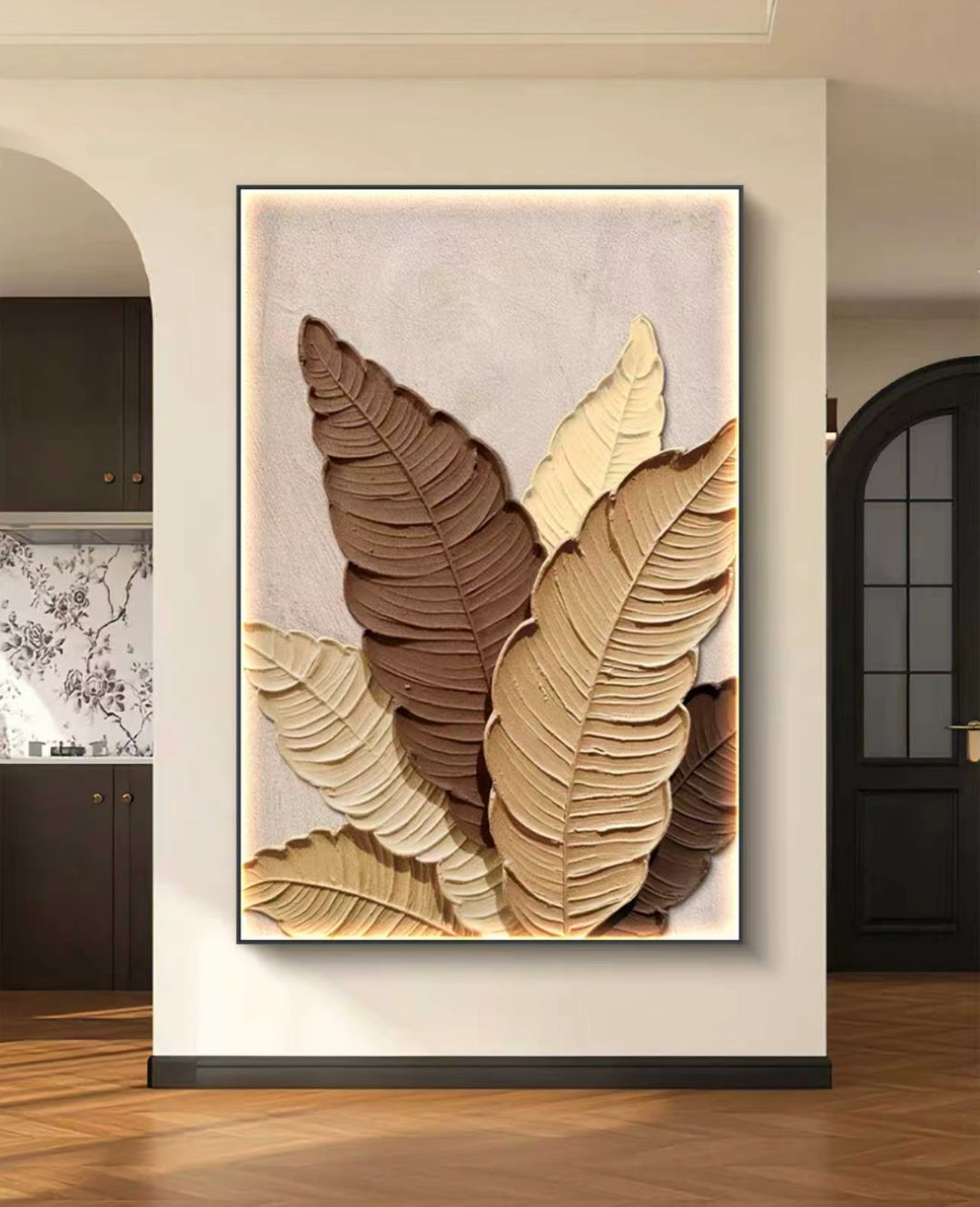 Earthy Leaves Oil Painting
