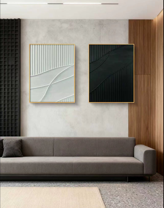 Greenwhite Abstract Oil Painting