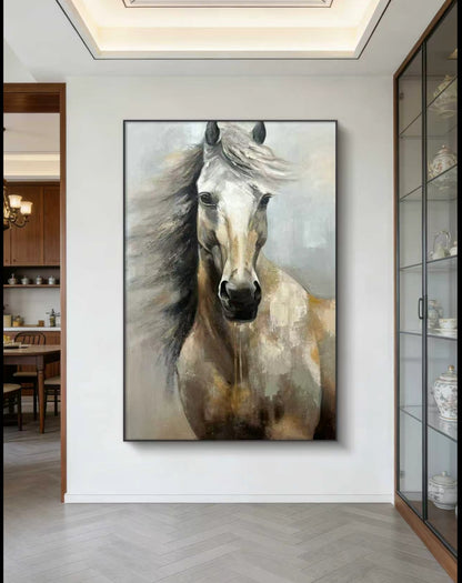 White Horse Oil Painting