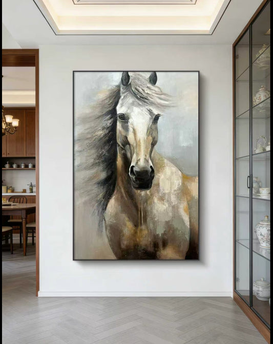 White Horse Oil Painting
