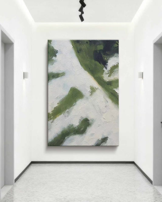 Mint Whipped Abstract Oil Painting