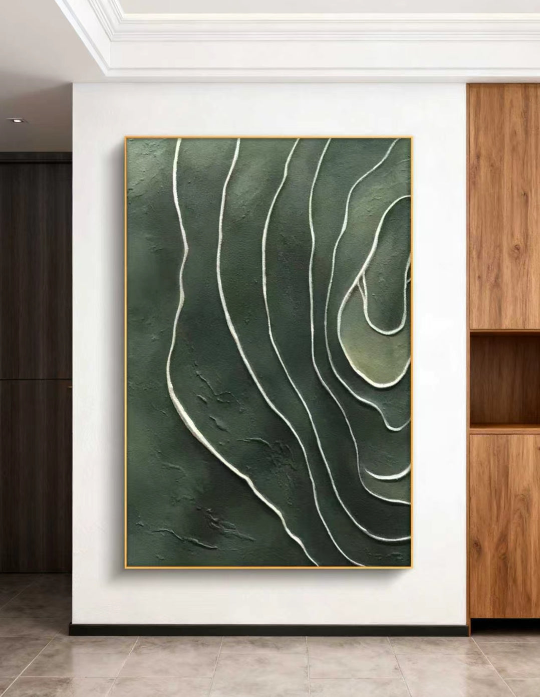 Green Echoes Abstract Oil Painting