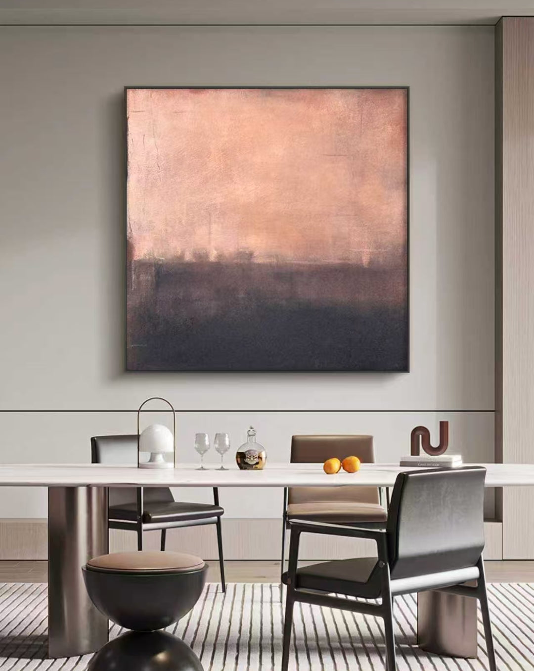 Grey Kisses Abstract Oil Painting