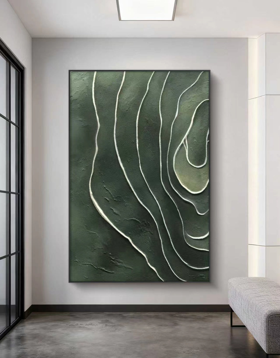 Green Echoes Abstract Oil Painting