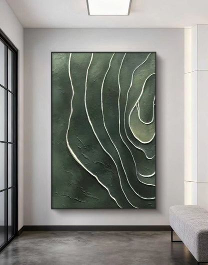 Green Echoes Abstract Oil Painting