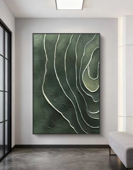 Green Echoes Abstract Oil Painting