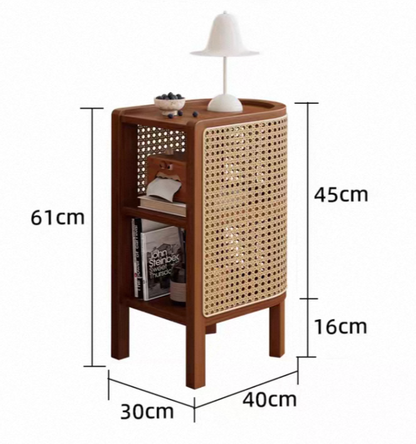 Curved Rattan Side Table