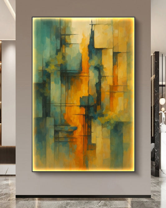 Rhythmic Blaze Abstract Oil Painting