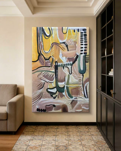 Wild Safari Abstract Oil Painting