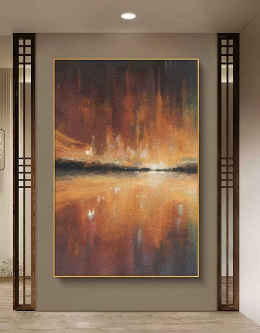 Embers of the Horizon Abstract Oil Painting