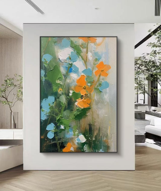 Onlookers Art | BRIGHT FLORAL OIL PAINTING 60 X 80CM BLACK