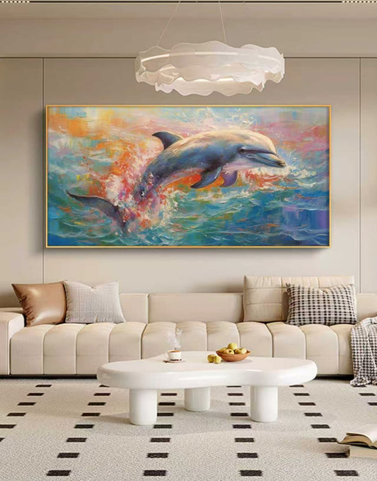 Dolphin Joyride Oil Painting