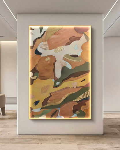 Earthen Symphony Abstract Oil Painting