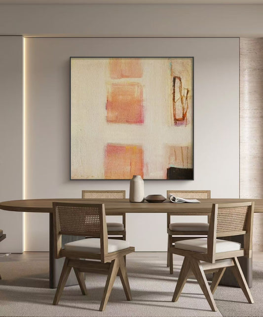 Blush Harmony Abstract Oil Painting