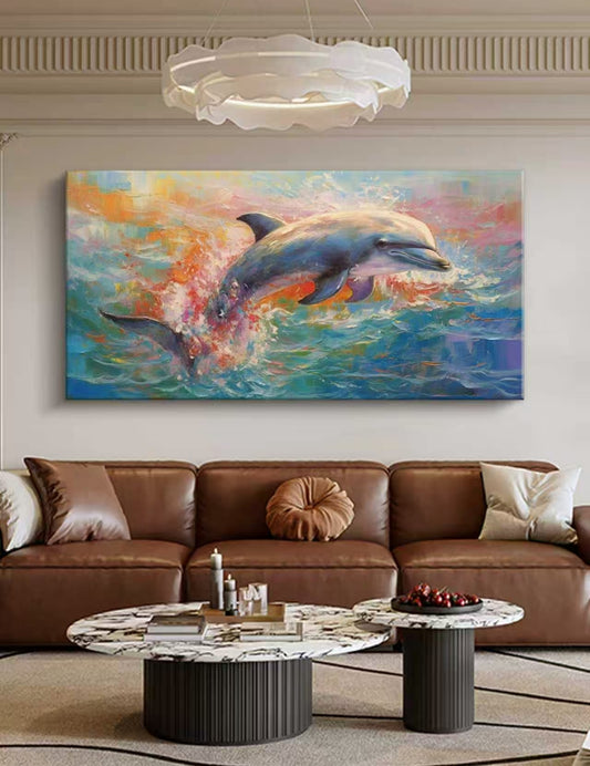 Dolphin Joyride Oil Painting