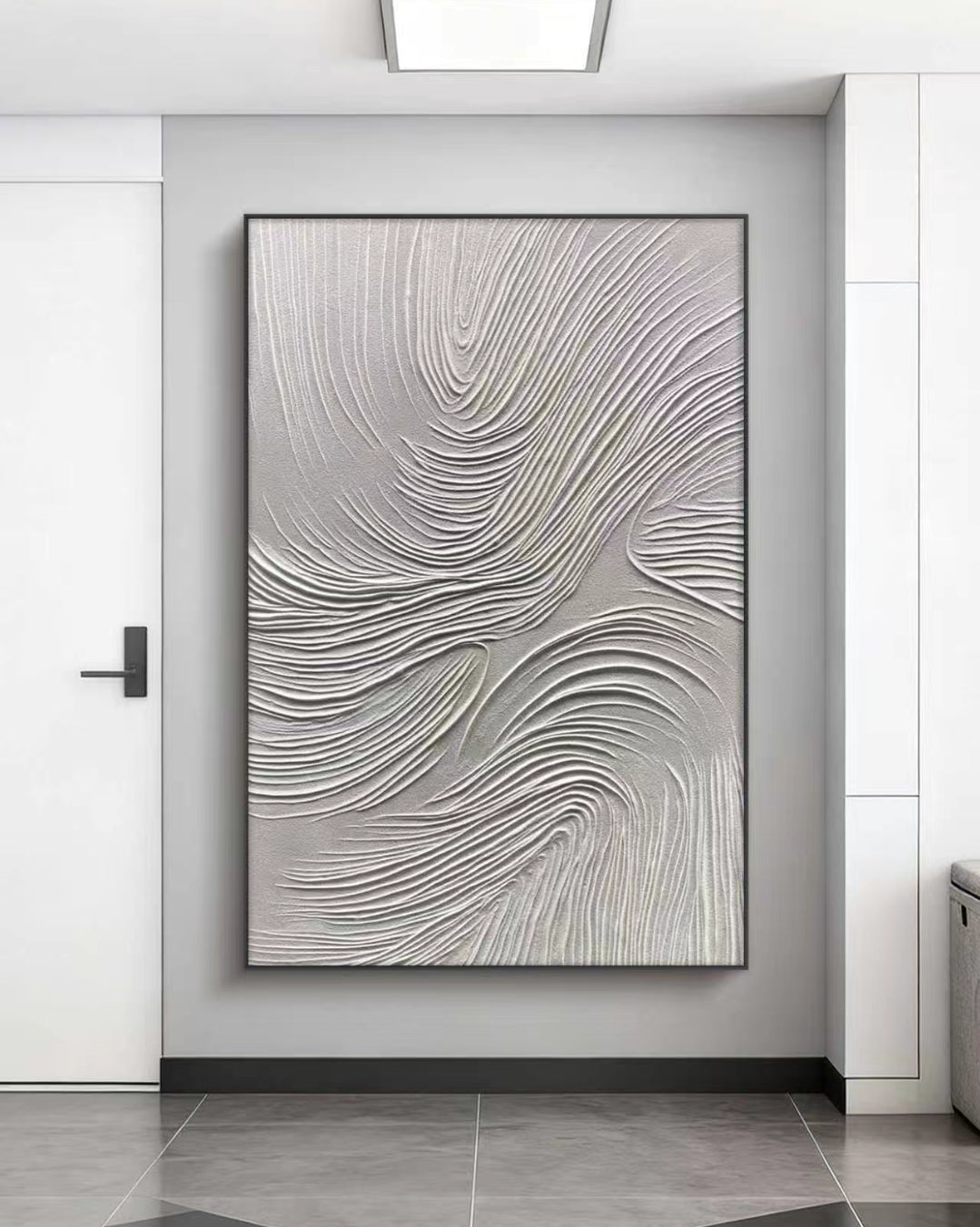 White Zen Abstract Oil Painting