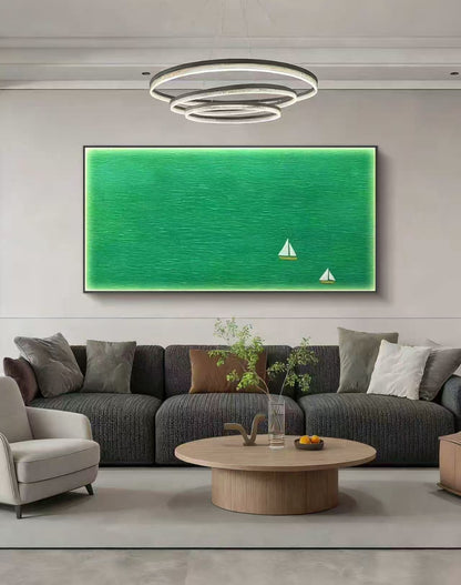 Green Horizon Oil Painting