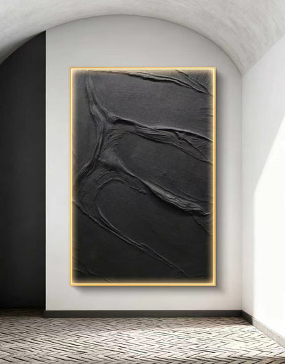 Black Tide Abstract Oil Painting